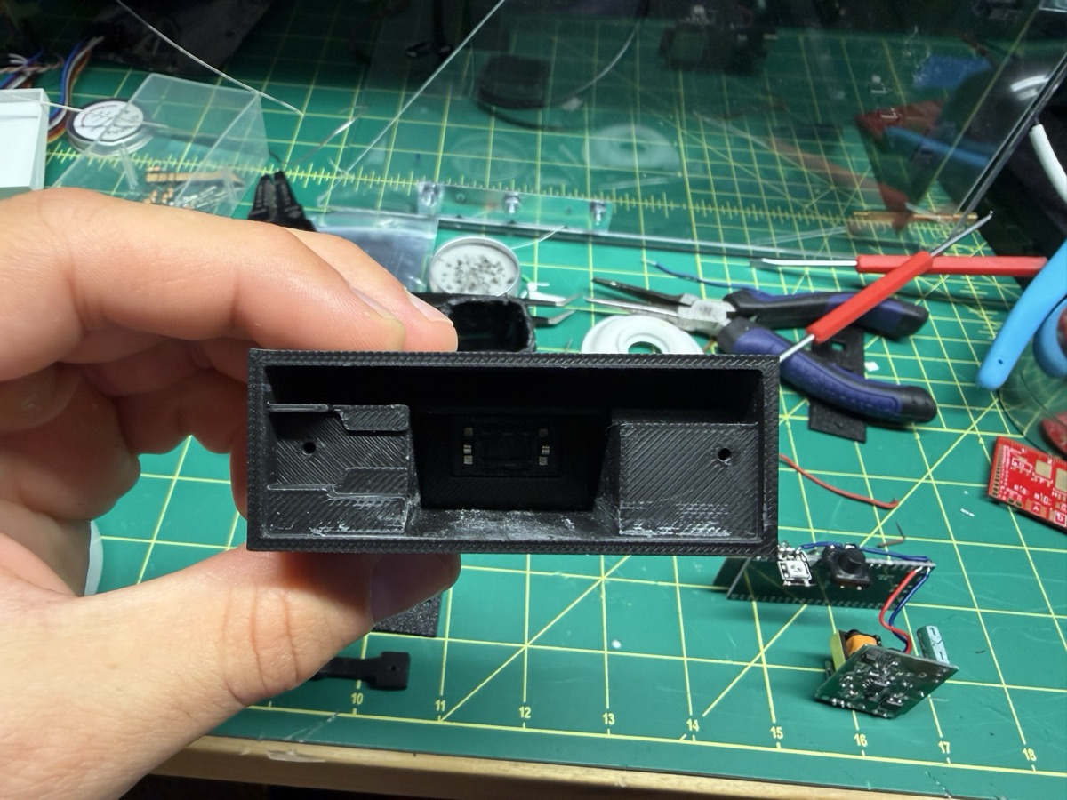 Inside the printed housing